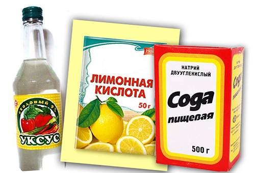 Ocet, kwas cytrynowy i soda