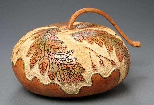 Carved dried pumpkin