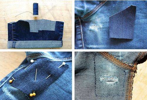 coser un parche en jeans