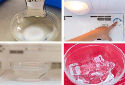 método para congelar hielo en un ambiente salado