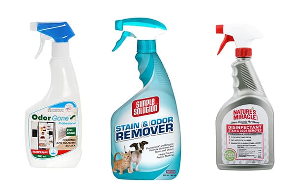 Productos químicos para eliminar el olor a orina de animales.