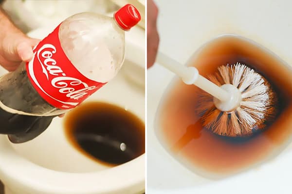 Tualettruumi puhastamine Coca-Colaga