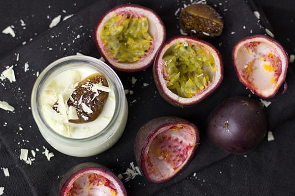 Verwendung von Passionsfrüchten für den Pudding