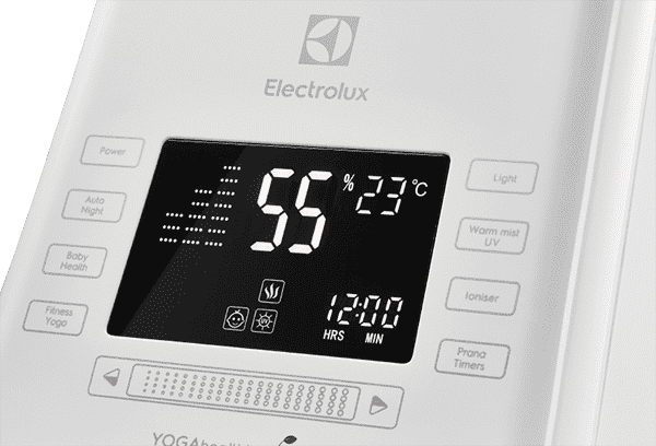 Visualización del humidificador ultrasónico Electrolux.