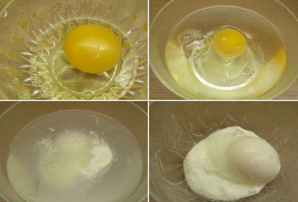 Preparación de huevo escalfado