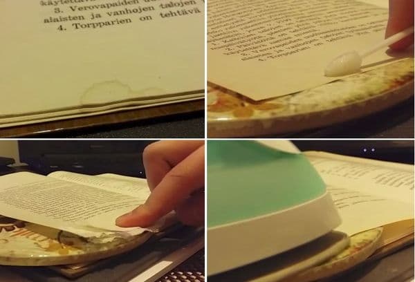 plekkide eemaldamine raamatulehelt