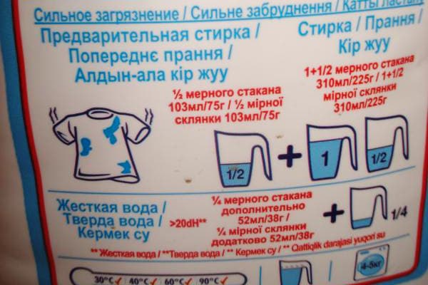 Instrucciones para lavar prendas muy sucias