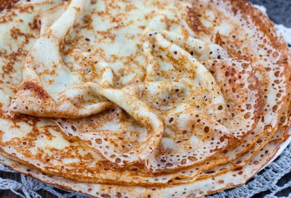 Openwork kefir pancakes