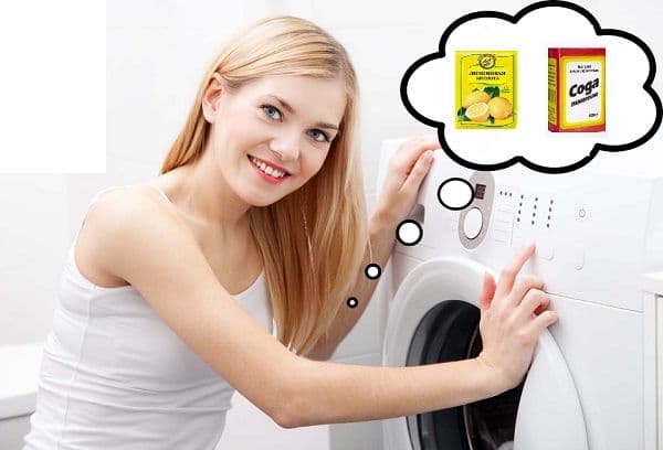 Söögisoodat ja sidrunhapet masina puhastamiseks