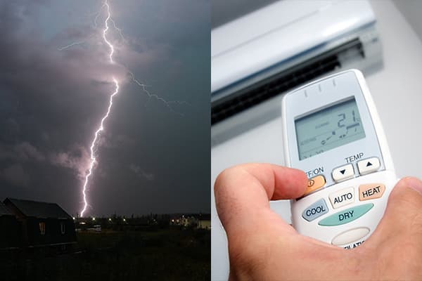 Apagar el aire acondicionado durante una tormenta