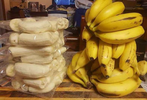 congelar plátanos enteros