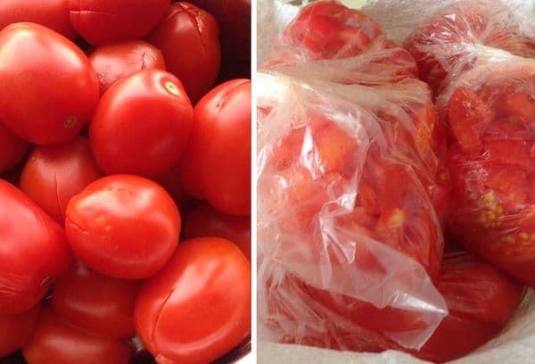Congelar tomates enteros