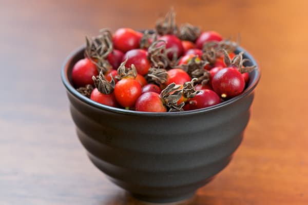 Bowl na may rose hips