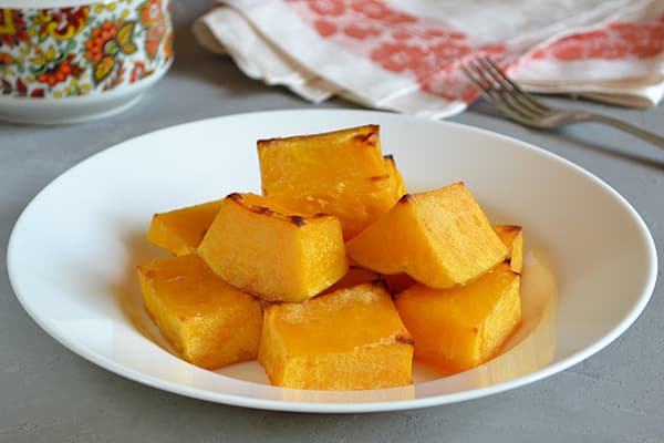 Baked pumpkin pieces