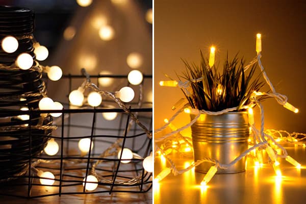 Guirlandes du Nouvel An avec lampes et LED