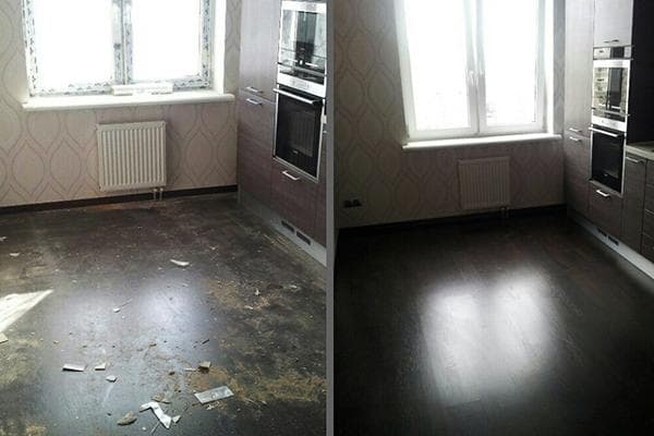 Apartman takarítás előtt és után