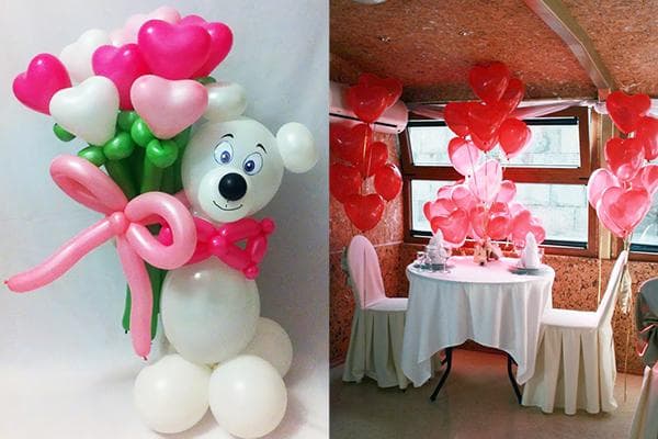Arreglos con globos para San Valentín