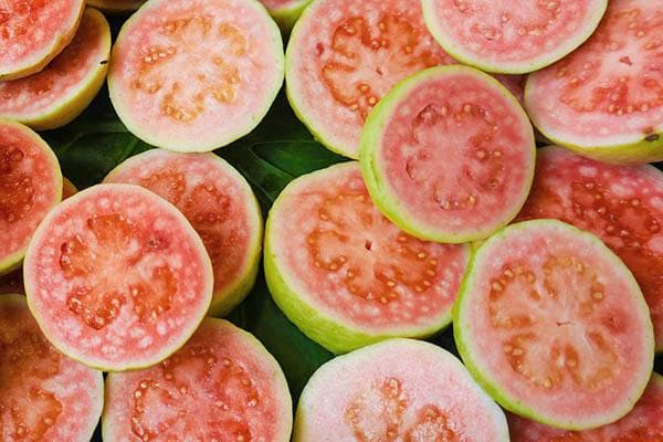 Guava fruit in cross section