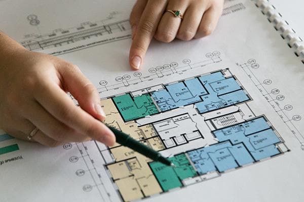 Layout dos apartamentos no andar