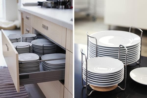 Storing plates in the kitchen