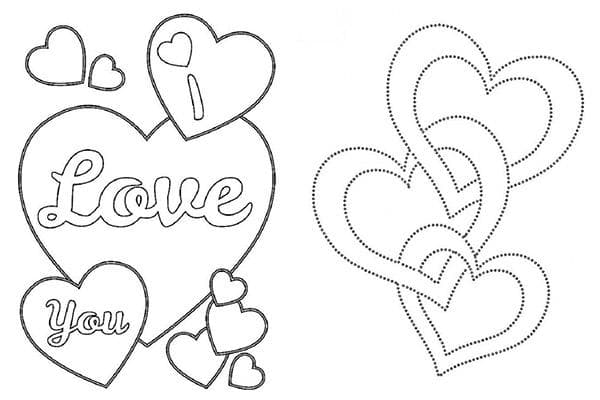 Plantillas con corazones para pintar galletas de jengibre para el 14 de febrero.