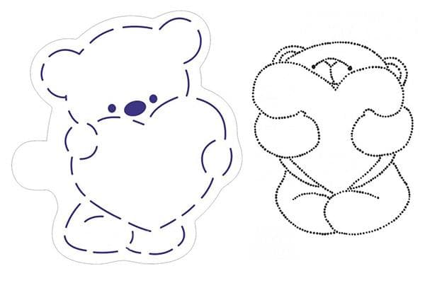 Plantillas con osos para pintar galletas de jengibre para el 14 de febrero.