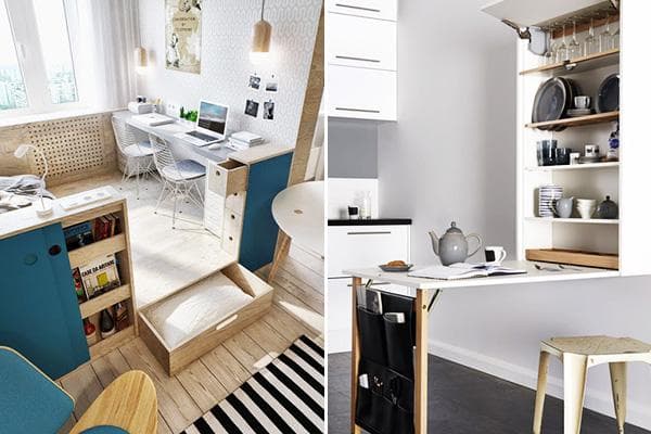 Multifunctional furniture para sa maliliit na apartment