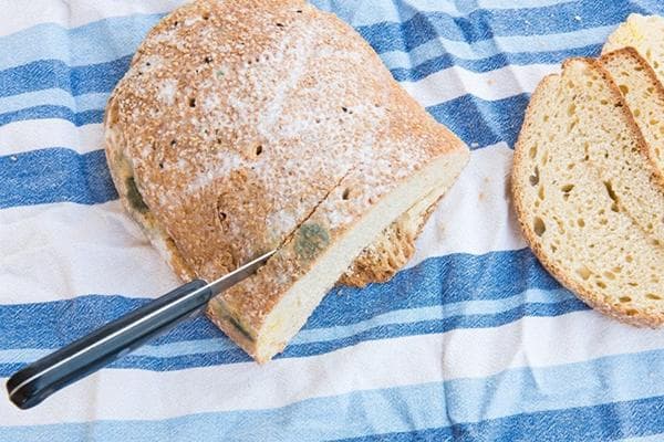 Pain de mie avec moisissure