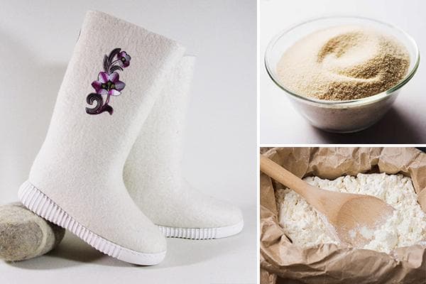 Remedios populares para limpiar botas de fieltro blancas.