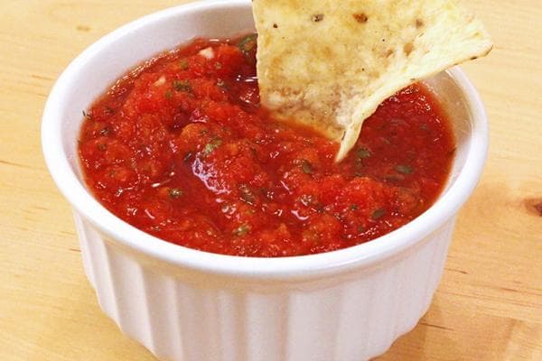 Mexican salsa at nachos