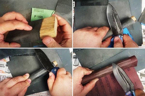 Afilar un cuchillo con papel de lija