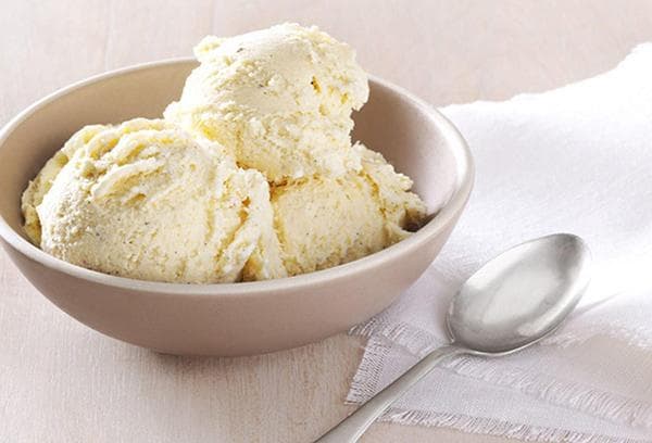 Ice cream made from condensed milk and cream