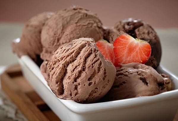 Homemade chocolate ice cream