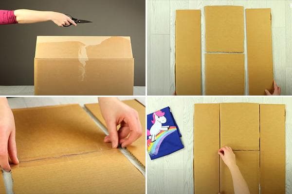 Hacer un dispositivo para doblar ropa con cartón.
