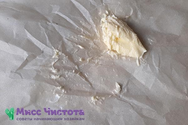 Butter on parchment paper