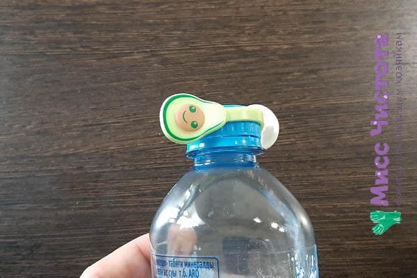 Clamp on a plastic bottle