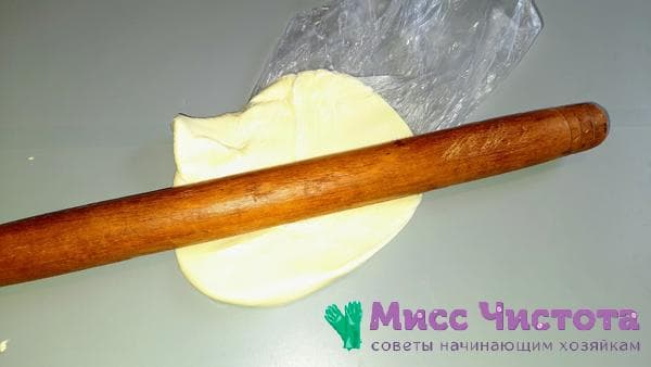 rolling out butter with a rolling pin