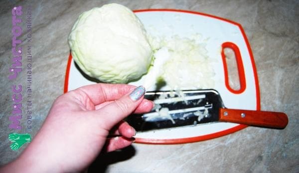 how to chop cabbage quickly