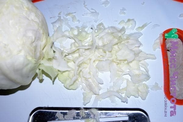 cabbage shredded with a special device