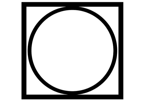 Cuadrado con círculo inscrito