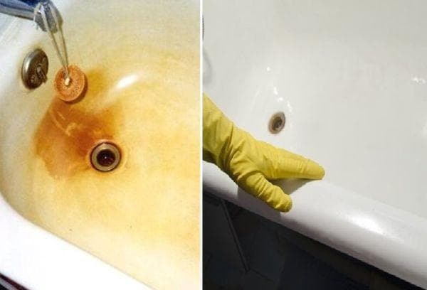 Fotos del baño antes y después de la limpieza.