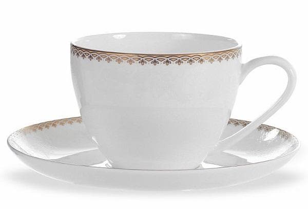 Par de café de porcelana de hueso