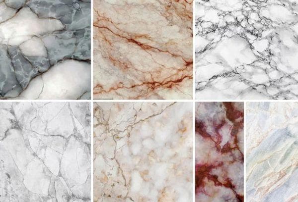 Marble with different patterns