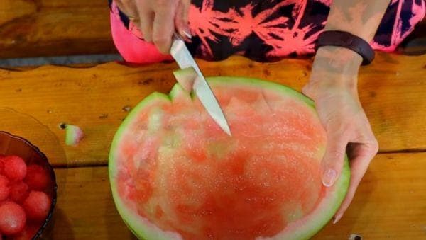 Watermelon balls in a carved plate 3