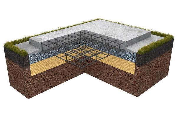 Monolithic slab foundation