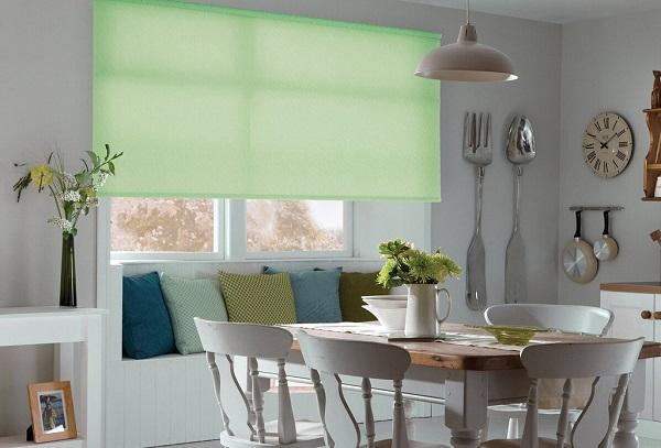 Green roller blinds