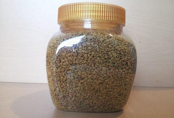 Helba seeds in a jar