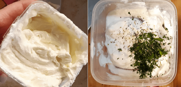 Kefir cheese with herbs