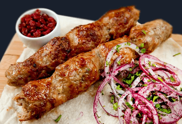 Lula kebab made from beef and pork