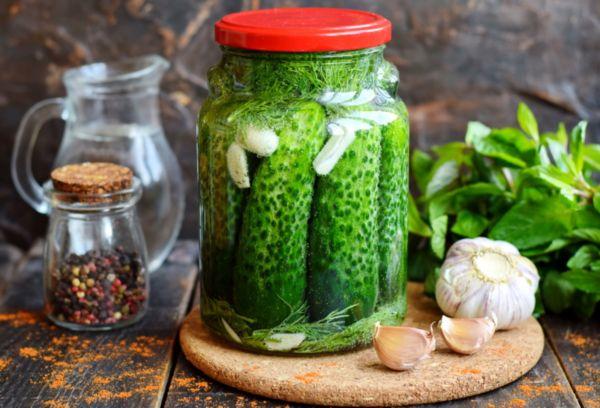 Jar of pickled cucumbers